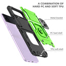 For Samsung Galaxy Z Flip3 5G Magnetic Armor Shockproof TPU + PC Folding Case with Metal Ring Holder(Green)