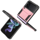 For Samsung Galaxy Z Flip3 5G Magnetic Armor Shockproof TPU + PC Folding Case with Metal Ring Holder(Rose Gold)