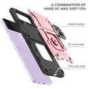 For Samsung Galaxy Z Flip3 5G Magnetic Armor Shockproof TPU + PC Folding Case with Metal Ring Holder(Rose Gold)