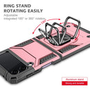 For Samsung Galaxy Z Flip3 5G Magnetic Armor Shockproof TPU + PC Folding Case with Metal Ring Holder(Rose Gold)