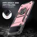 For Samsung Galaxy Z Flip3 5G Magnetic Armor Shockproof TPU + PC Folding Case with Metal Ring Holder(Rose Gold)