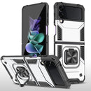 For Samsung Galaxy Z Flip3 5G Magnetic Armor Shockproof TPU + PC Folding Case with Metal Ring Holder(Silver)