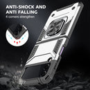 For Samsung Galaxy Z Flip3 5G Magnetic Armor Shockproof TPU + PC Folding Case with Metal Ring Holder(Silver)