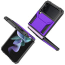 For Samsung Galaxy Z Flip3 5G Magnetic Armor Shockproof TPU + PC Folding Case with Metal Ring Holder(Purple)
