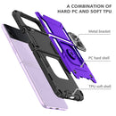 For Samsung Galaxy Z Flip3 5G Magnetic Armor Shockproof TPU + PC Folding Case with Metal Ring Holder(Purple)