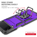 For Samsung Galaxy Z Flip3 5G Magnetic Armor Shockproof TPU + PC Folding Case with Metal Ring Holder(Purple)