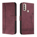 For Motorola Moto E40 Retro Skin Feel Horizontal Flip Soft TPU + PU Leather Case(Wine Red)