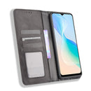 For vivo Y33s / Y21 / Y21s Magnetic Buckle Retro Crazy Horse Texture Horizontal Flip Leather Case with Holder & Card Slots & Photo Frame(Black)