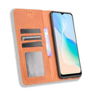 For vivo Y33s / Y21 / Y21s Magnetic Buckle Retro Crazy Horse Texture Horizontal Flip Leather Case with Holder & Card Slots & Photo Frame(Brown)