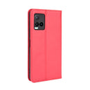 For vivo Y33s / Y21 / Y21s Magnetic Buckle Retro Crazy Horse Texture Horizontal Flip Leather Case with Holder & Card Slots & Photo Frame(Red)