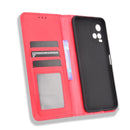 For vivo Y33s / Y21 / Y21s Magnetic Buckle Retro Crazy Horse Texture Horizontal Flip Leather Case with Holder & Card Slots & Photo Frame(Red)