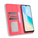 For vivo Y33s / Y21 / Y21s Magnetic Buckle Retro Crazy Horse Texture Horizontal Flip Leather Case with Holder & Card Slots & Photo Frame(Red)