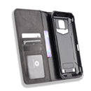 For Doogee S88 Plus / S88 Pro Magnetic Buckle Retro Crazy Horse Texture Horizontal Flip Leather Case with Holder & Card Slots & Photo Frame(Black)