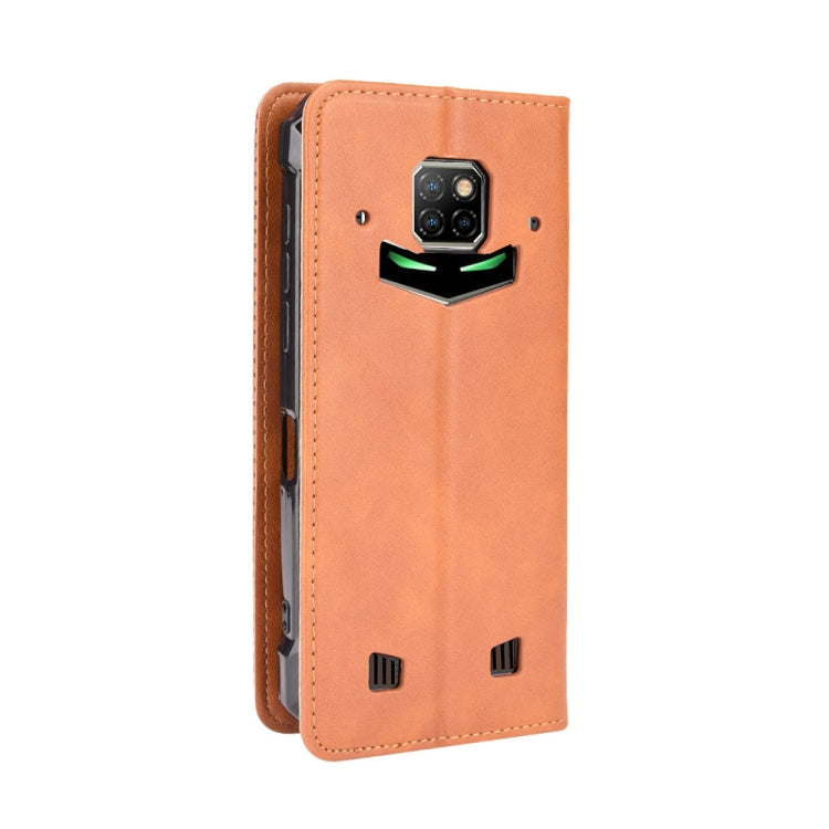 For Doogee S88 Plus / S88 Pro Magnetic Buckle Retro Crazy Horse Texture Horizontal Flip Leather Case with Holder & Card Slots & Photo Frame(Brown)