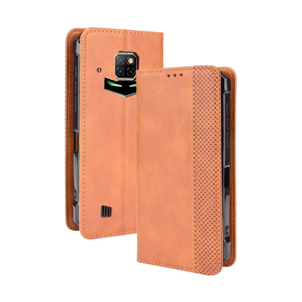 For Doogee S88 Plus / S88 Pro Magnetic Buckle Retro Crazy Horse Texture Horizontal Flip Leather Case with Holder & Card Slots & Photo Frame(Brown)