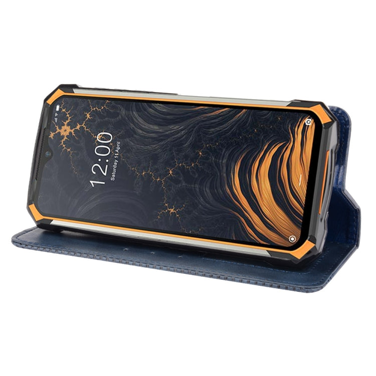 For Doogee S88 Plus / S88 Pro Magnetic Buckle Retro Crazy Horse Texture Horizontal Flip Leather Case with Holder & Card Slots & Photo Frame(Blue)