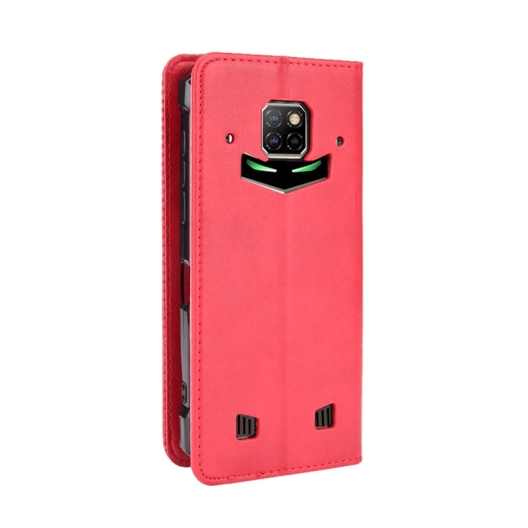 For Doogee S88 Plus / S88 Pro Magnetic Buckle Retro Crazy Horse Texture Horizontal Flip Leather Case with Holder & Card Slots & Photo Frame(Red)
