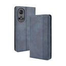 For Honor 50 Magnetic Buckle Retro Crazy Horse Texture Horizontal Flip Leather Case with Holder & Card Slots & Photo Frame(Blue)