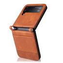 For Samsung Galaxy Z Flip3 5G Retro Crazy Horse Texture Leather Case with Card Slots(Brown)
