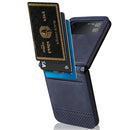 For Samsung Galaxy Z Flip3 5G Retro Crazy Horse Texture Leather Case with Card Slots(Blue)