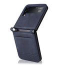 For Samsung Galaxy Z Flip3 5G Retro Crazy Horse Texture Leather Case with Card Slots(Blue)
