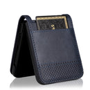 For Samsung Galaxy Z Flip3 5G Retro Crazy Horse Texture Leather Case with Card Slots(Blue)