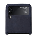 For Samsung Galaxy Z Flip3 5G Retro Crazy Horse Texture Leather Case with Card Slots(Blue)