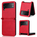 For Samsung Galaxy Z Flip3 5G Retro Crazy Horse Texture Leather Case with Card Slots(Red)