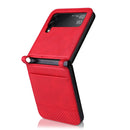 For Samsung Galaxy Z Flip3 5G Retro Crazy Horse Texture Leather Case with Card Slots(Red)