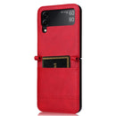 For Samsung Galaxy Z Flip3 5G Retro Crazy Horse Texture Leather Case with Card Slots(Red)