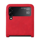For Samsung Galaxy Z Flip3 5G Retro Crazy Horse Texture Leather Case with Card Slots(Red)