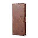 For Galaxy A6 Plus (2018) LC.IMEEKE Calf Texture Horizontal Flip Leather Case, with Holder & Card Slots & Wallet(Brown)