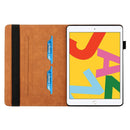 Rhombus Skin Feel Horizontal Flip Tablet Leather Case with Card Slots & Holder & Sleep / Wake-up Function For iPad 10.2 2021 / 2020 / 2019 / Pro 10.5 2019 / 2017(Brown)
