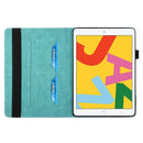 Rhombus Skin Feel Horizontal Flip Tablet Leather Case with Card Slots & Holder & Sleep / Wake-up Function For iPad 10.2 2021 / 2020 / 2019 / Pro 10.5 2019 / 2017(Lake Blue)