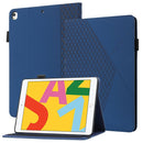Rhombus Skin Feel Horizontal Flip Tablet Leather Case with Card Slots & Holder & Sleep / Wake-up Function For iPad 10.2 2021 / 2020 / 2019 / Pro 10.5 2019 / 2017(Royal Blue)