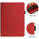 Rhombus Skin Feel Horizontal Flip Tablet Leather Case with Card Slots & Holder & Sleep / Wake-up Function For iPad 10.2 2021 / 2020 / 2019 / Pro 10.5 2019 / 2017(Red)