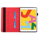 Rhombus Skin Feel Horizontal Flip Tablet Leather Case with Card Slots & Holder & Sleep / Wake-up Function For iPad 10.2 2021 / 2020 / 2019 / Pro 10.5 2019 / 2017(Red)