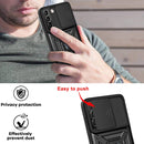 For Samaung Galaxy S22 5G Sliding Camera Cover Design TPU+PC Protective Case(Gold)
