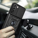 For Samaung Galaxy S22 5G Sliding Camera Cover Design TPU+PC Protective Case(Dark Green)