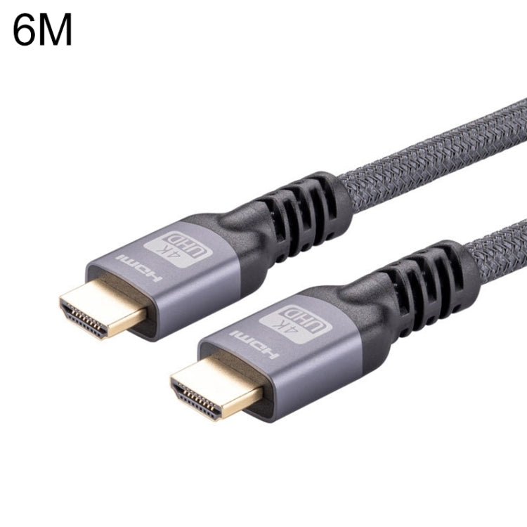 HDMI 2.0 Male to HDMI 2.0 Male 4K Ultra-HD Braided Adapter Cable, Cable Length:6m(Grey)