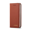 For iPhone 5 / 5s / SE LC.IMEEKE LC-002 Series Skin Hand Feeling PU + TPU Horizontal Flip Leather Case with Holder & Card Slot & Wallet(Brown)