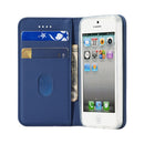 For iPhone 5 / 5s / SE LC.IMEEKE LC-002 Series Skin Hand Feeling PU + TPU Horizontal Flip Leather Case with Holder & Card Slot & Wallet(Blue)