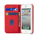 For iPhone 5 / 5s / SE LC.IMEEKE LC-002 Series Skin Hand Feeling PU + TPU Horizontal Flip Leather Case with Holder & Card Slot & Wallet(Red)