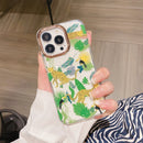 Glitter Powder Electroplating Flower Shockproof Phone Case For iPhone 11(Yellow Leopard S2)