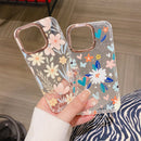 Glitter Powder Electroplating Flower Shockproof Phone Case For iPhone 11(Yellow Leopard S2)