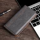 For Samsung Galaxy S22+ 5G Grid Texture Magnetic PU + TPU Horizontal Flip Leather Case with Holder & Card Slot(Gray)