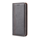 For Samsung Galaxy S22+ 5G Grid Texture Magnetic PU + TPU Horizontal Flip Leather Case with Holder & Card Slot(Gray)