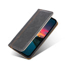 For Samsung Galaxy S22+ 5G Grid Texture Magnetic PU + TPU Horizontal Flip Leather Case with Holder & Card Slot(Gray)
