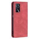 For OPPO A16/A16S/A54S/A55 5G/A53S 5G Magnetic RFID Blocking Anti-Theft Leather Case with Holder & Card Slots & Wallet(Red)