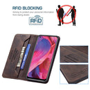 For OPPO A74 5G / A93 5G / A54 5G Magnetic RFID Blocking Anti-Theft Leather Case with Holder & Card Slots & Wallet(Brown)